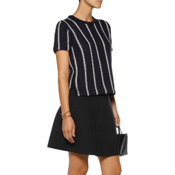 Theory Emmeris Ibisco Tee Night Navy Stripe P/TP - Picture 1 of 7